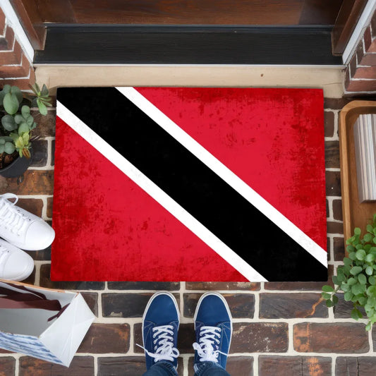 Personalisierte Fußmatte mit Länderflagge und Wunschtext Trinidad und Tobago