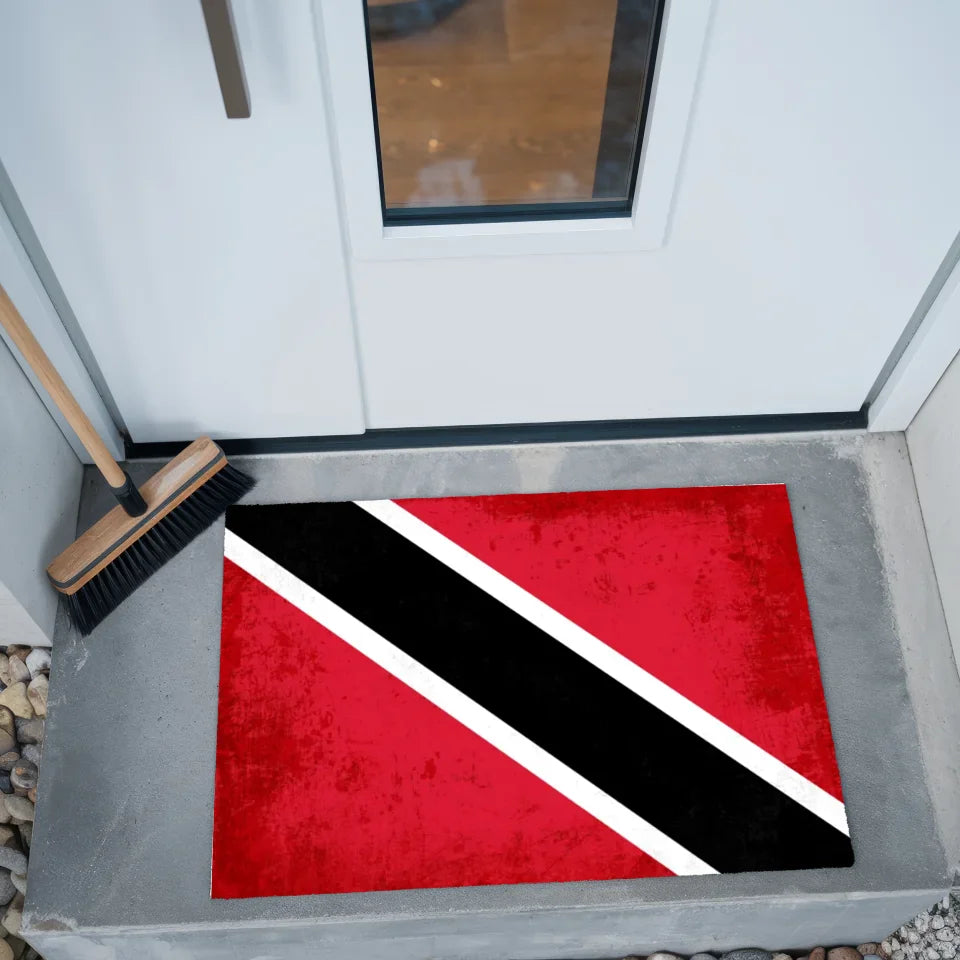 Personalisierte Fußmatte mit Länderflagge und Wunschtext Trinidad und Tobago