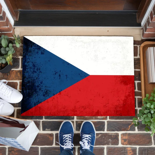 Personalisierte Fußmatte Länderflagge Wunschtext Tschechien 1