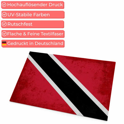 Personalisierte Fußmatte mit Länderflagge und Wunschtext Trinidad und Tobago