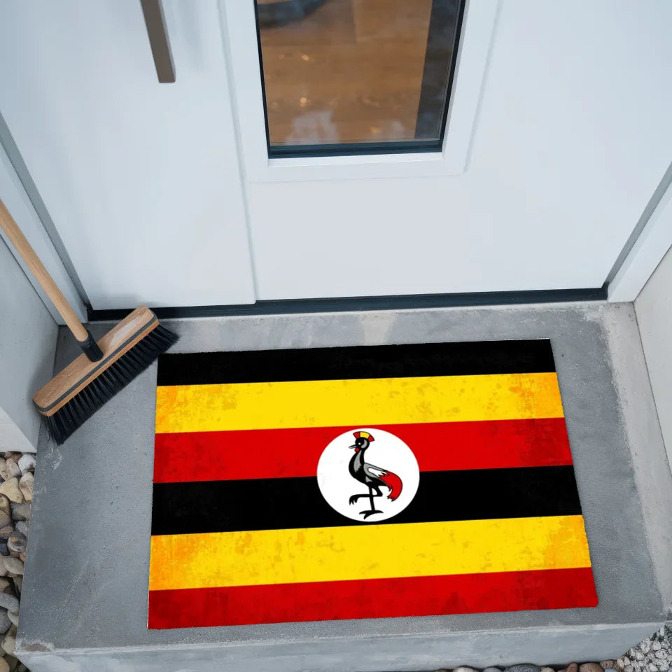 Personalisierte Fußmatte Uganda mit Länderflagge und Wunschtext gestalten 2