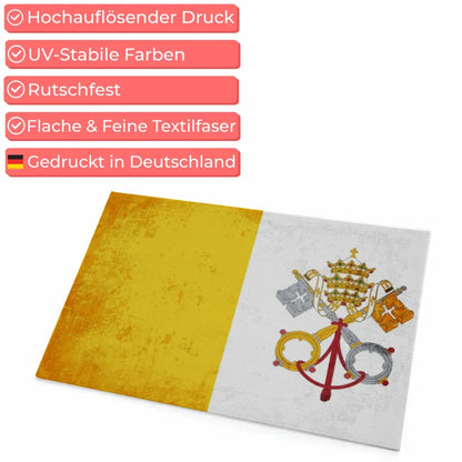 Personalisierte Fußmatte mit Länderflagge und Wunschtext Vatikanstadt