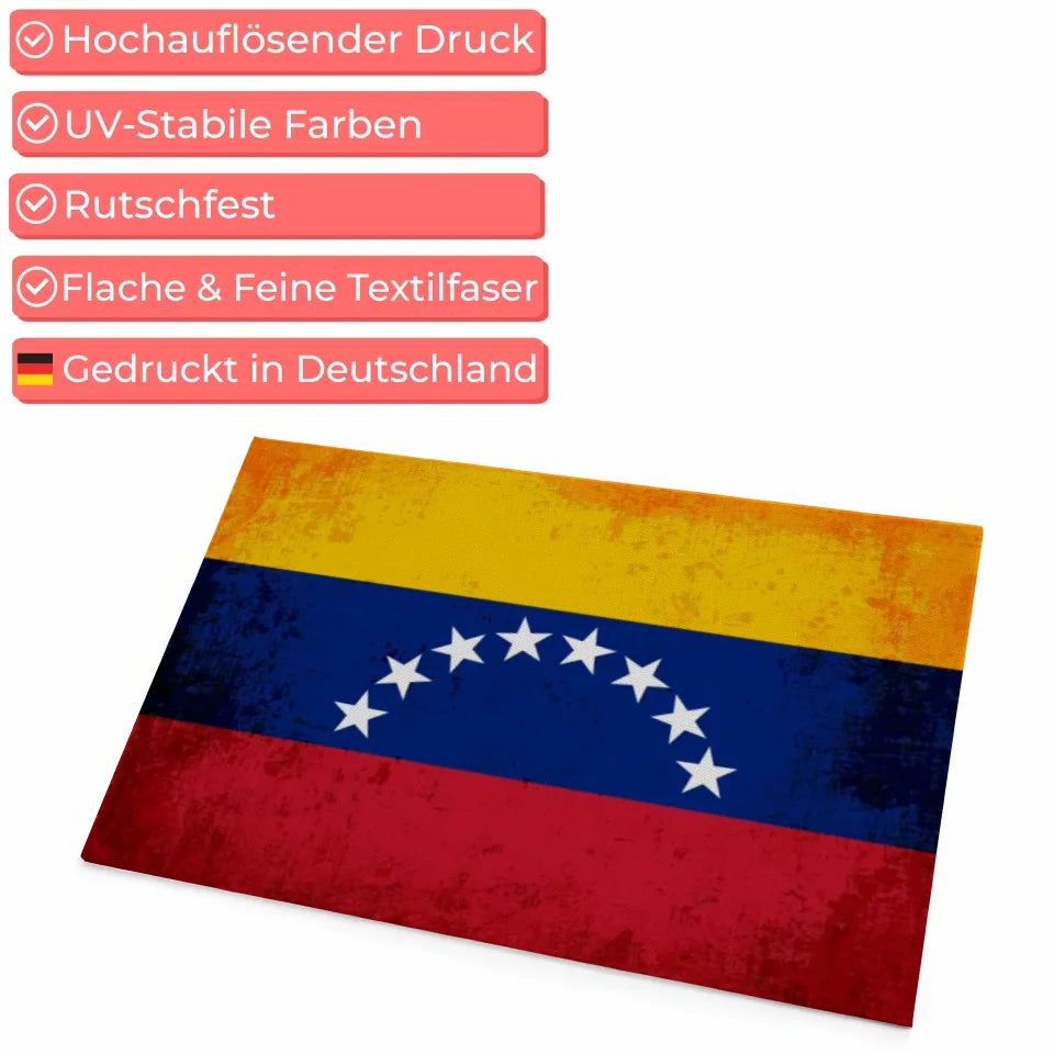 Personalisierte Fußmatte Venezuela mit Länderflagge und Wunschtext