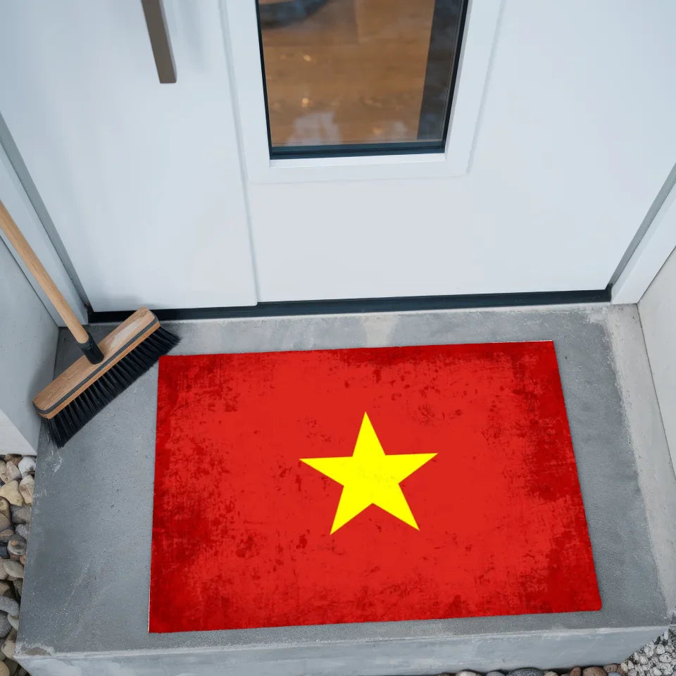 Personalisierte Fußmatte mit Länderflagge und Wunschtext Vietnam