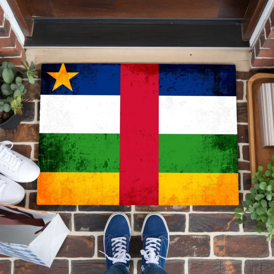 Fußmatte personalisiert mit Länderflagge Wunschtext Zentralafrikanische Republik