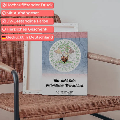 Personalisierte Leinwand Paare Stadtkarte Foto Belize eigener Wunschtext 5