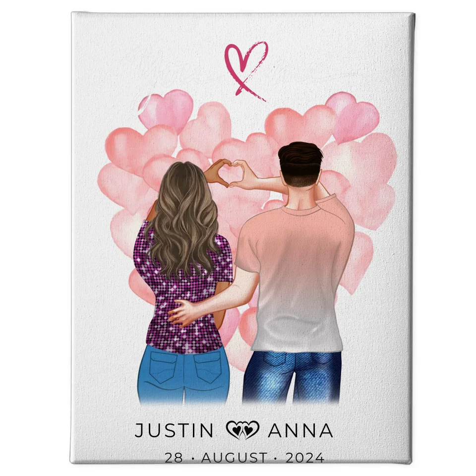 Personalisierte Leinwand für Paare Figuren You & Me für Verliebte 1