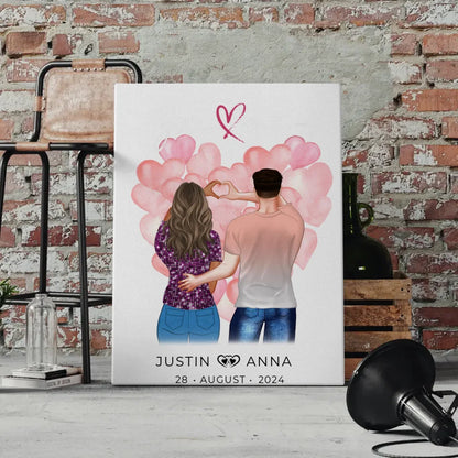 Personalisierte Leinwand für Paare Figuren You & Me für Verliebte 4