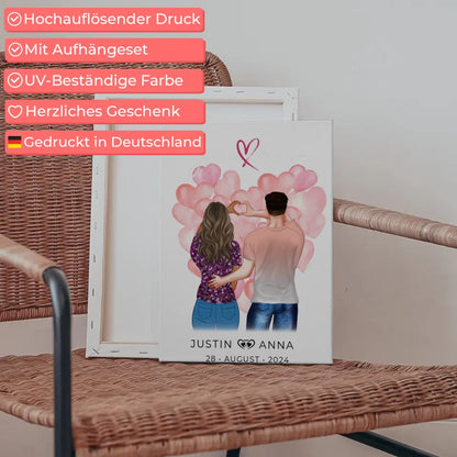 Personalisierte Leinwand für Paare Figuren You & Me für Verliebte 5