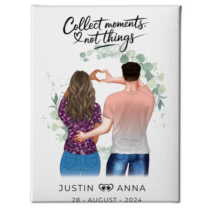 Personalisierte Leinwand Paare Figuren Collect Moments Not Things 1