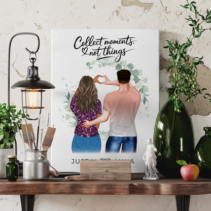 Personalisierte Leinwand Paare Figuren Collect Moments Not Things 3
