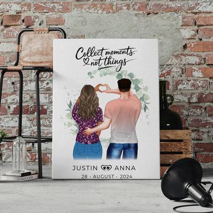 Personalisierte Leinwand Paare Figuren Collect Moments Not Things 4