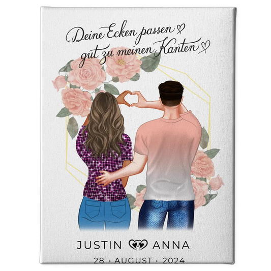 Personalisierte Leinwand Paare Deine Ecken Passen Gut Zu Meinen Kanten 1