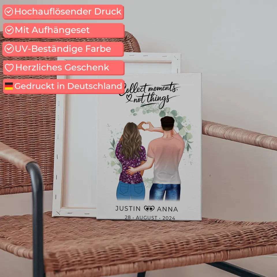 Personalisierte Leinwand Paare Figuren Collect Moments Not Things 5