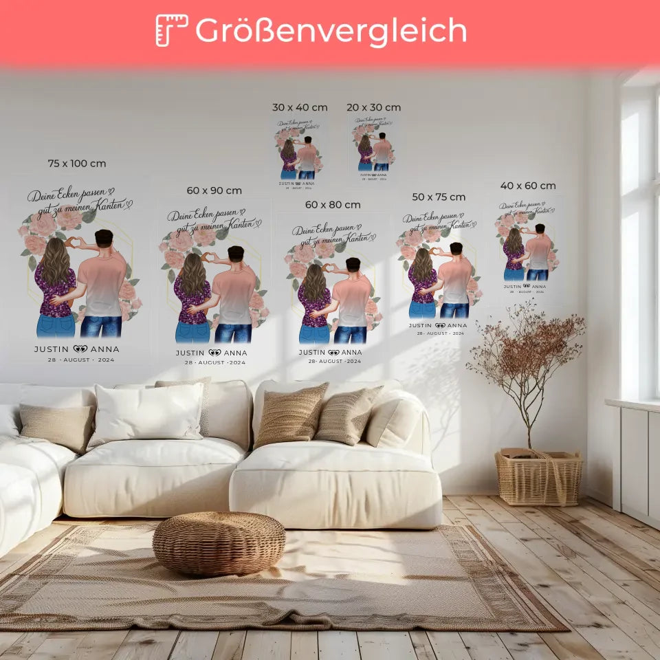 Personalisierte Leinwand Paare Deine Ecken Passen Gut Zu Meinen Kanten