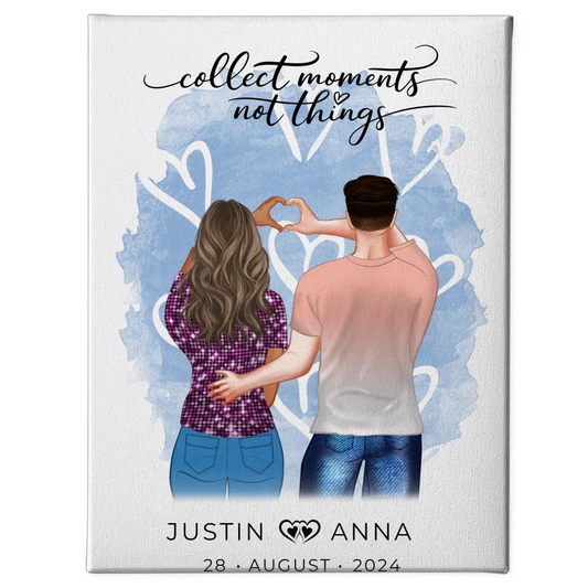 Personalisierte Leinwand Paare Figuren Verliebte mit Namen Collect Moments Not Things 1