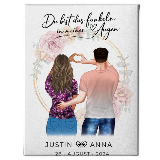 Personalisierte Leinwand Paare Figuren Du Bist Das Funkeln In Meinen Augen 1