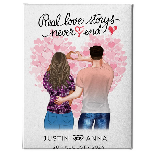 Personalisiertes Leinwandbild Paare Figuren Real Love Storys Liebe 1