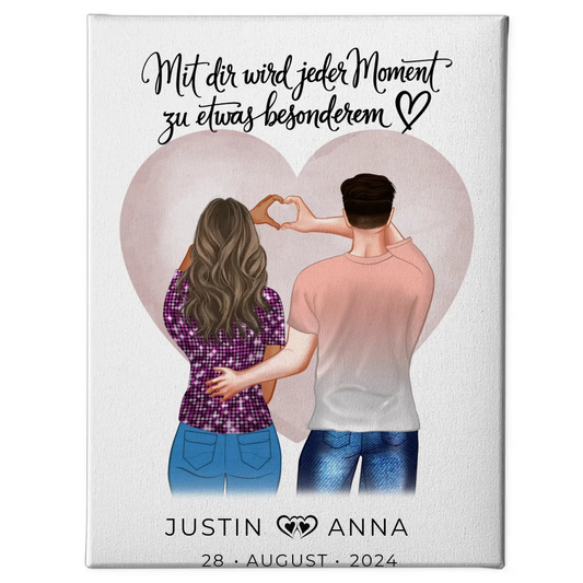 Personalisierte Leinwand für Paare Figuren Mit Dir Wird Jeder Moment Besonderes 1