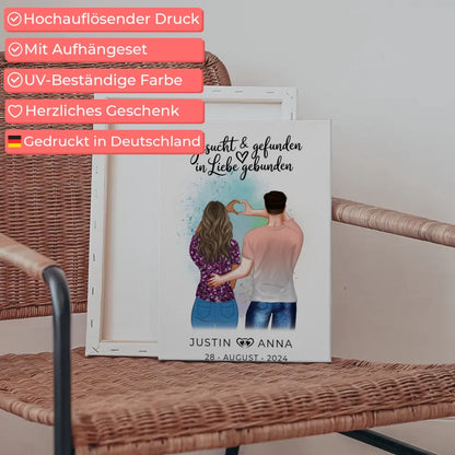 Personalisierte Leinwand für Paare Figuren gesucht in Liebe gebunden 5