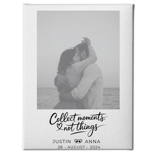 Personalisiertes Leinwand Foto für Paare mit Namen und Datum 1