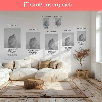 Personalisiertes Leinwand Foto für Paare mit Namen und Datum