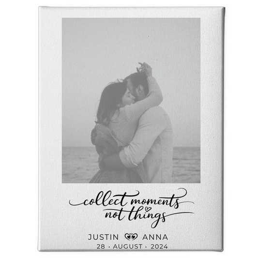 Personalisiertes Foto Leinwand für Paare mit Namen und Datum Collect Moments 1