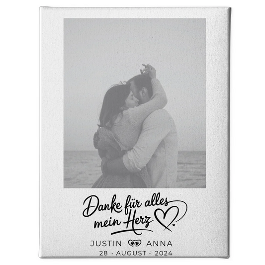 Personalisierte Leinwand Paare Mit Namen Danke Für Alles Herz 1