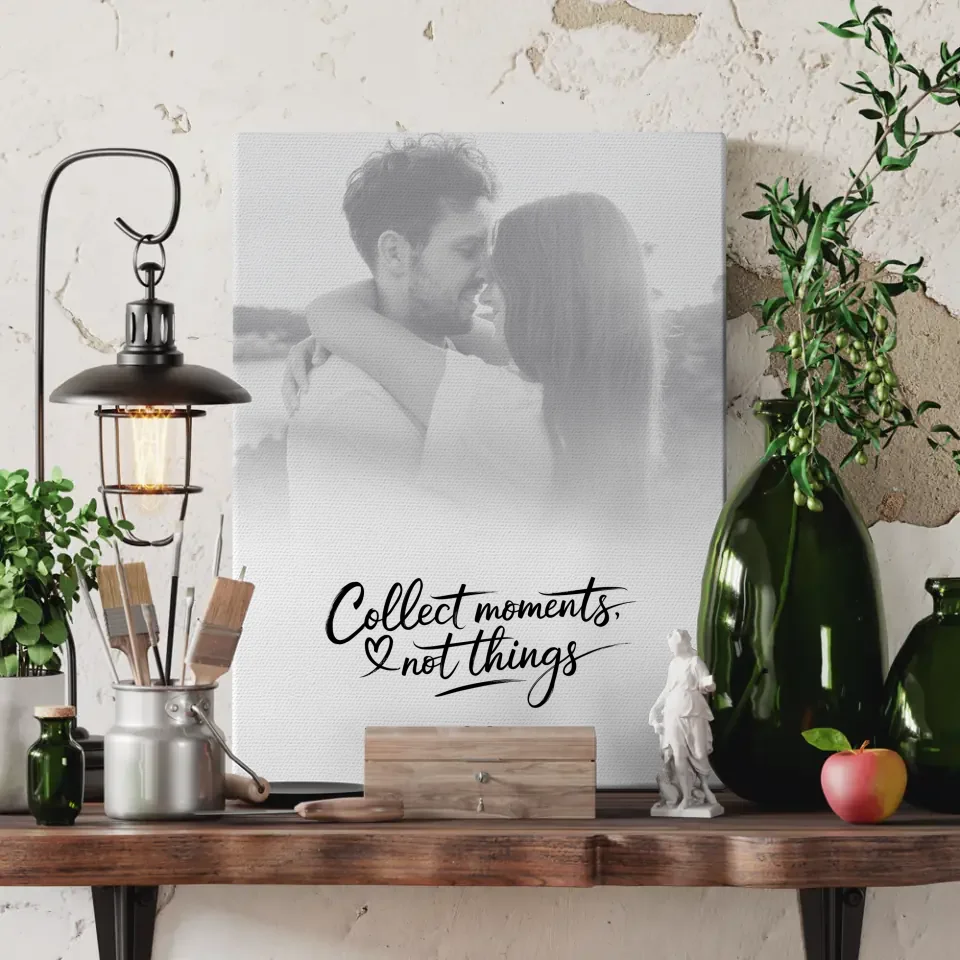 Personalisiertes Leinwandfoto Paare Schwarz Weiß Collect Moments 3
