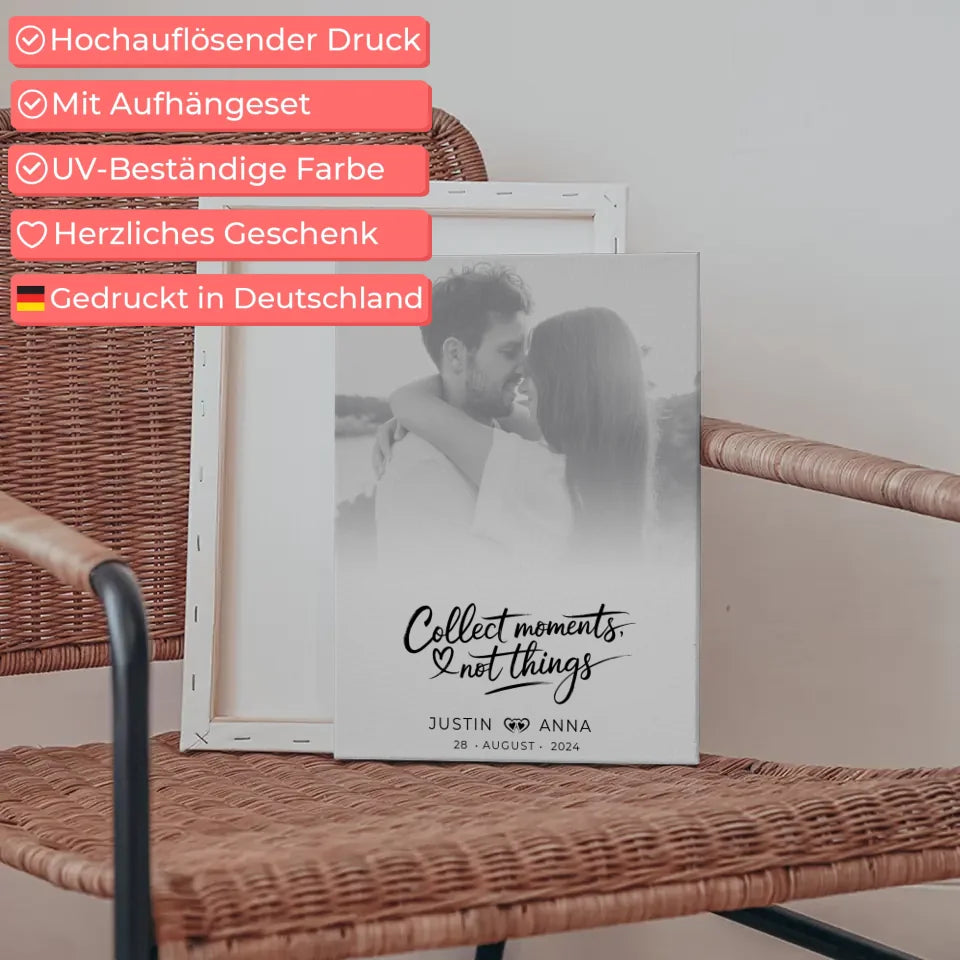 Personalisiertes Leinwandfoto Paare Schwarz Weiß Collect Moments 5