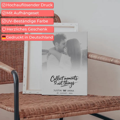 Personalisiertes Leinwandfoto Paare Schwarz Weiß Collect Moments 5