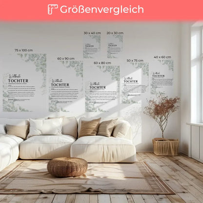 Personalisiertes Leinwandbild Definition Tochter Eukalyptus mit Name