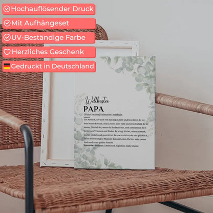 Personalisierte Leinwand Definition Papa Eukalyptus mit Name gestalten