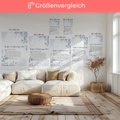 Personalisierte Leinwand Definition Bester Schwiegervater Herz mit Name