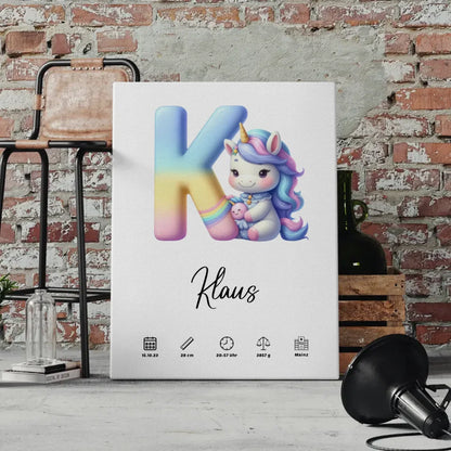 Personalisierte Leinwand Buchstaben Buchstabe K für Geburt A-Z Geschenk 4