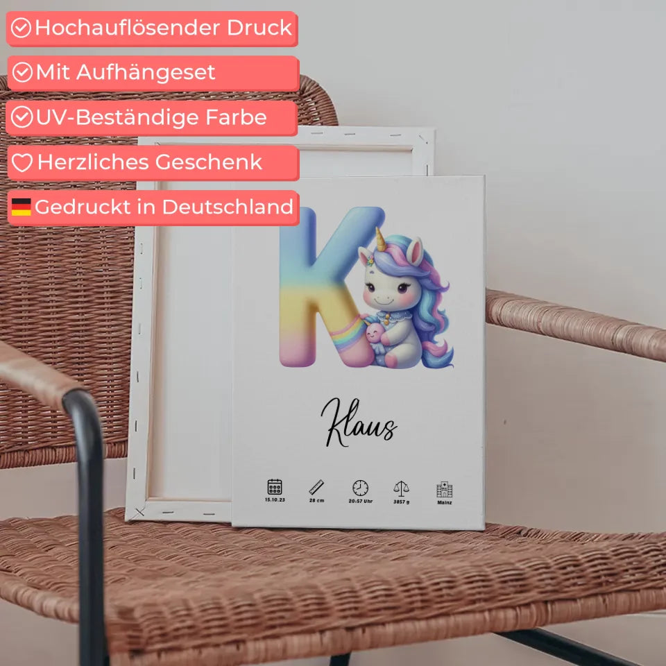 Personalisierte Leinwand Buchstaben Buchstabe K für Geburt A-Z Geschenk 5