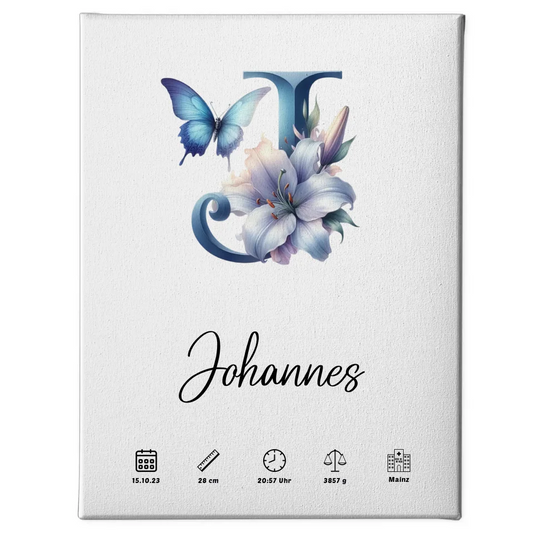 Personalisierte Leinwand Buchstabe J Buchstaben A-Z zur Geburt Geschenk 1