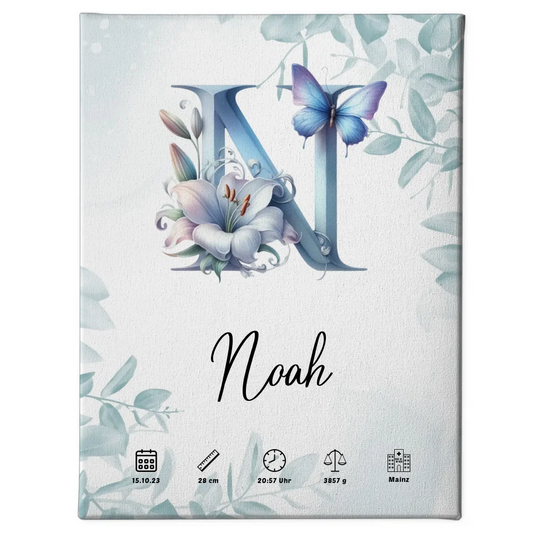 Personalisiertes Buchstaben Leinwand Buchstabe N zur Geburt 1