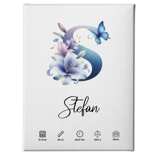 Personalisierte Leinwand Buchstabe S für Geburt A-Z Geschenk 1