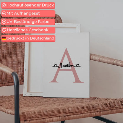 Personalisierte Leinwand Buchstaben Buchstabe A für Mädchen Geschenke