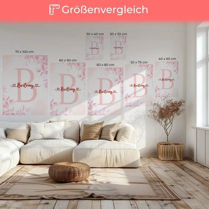 Personalisierte Buchstaben Leinwand mit B für Mädchen