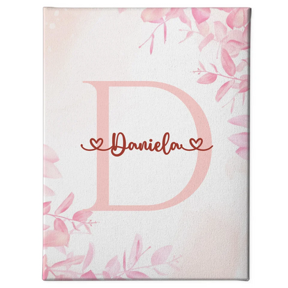 Personalisierte Leinwand mit Anfangsbuchstaben D für Mädchen Geschenkideen 1