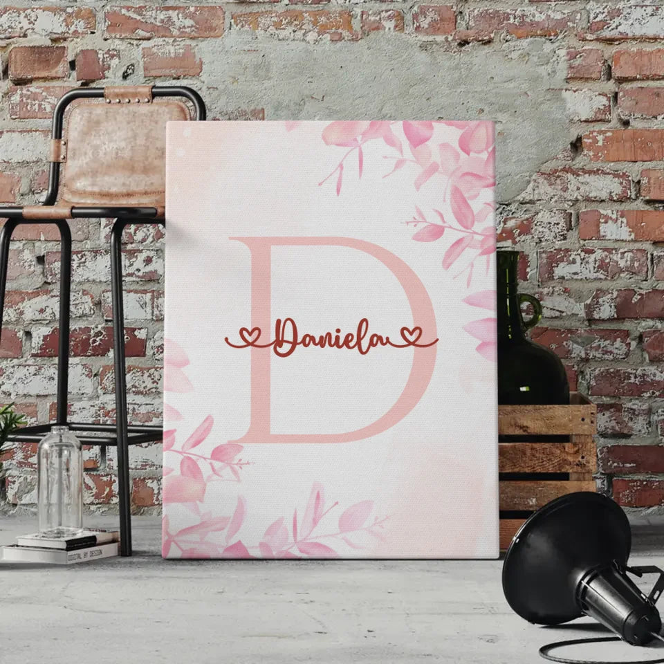 Personalisierte Leinwand mit Anfangsbuchstaben D für Mädchen Geschenkideen 4