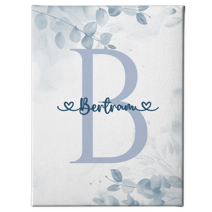 Personalisierte Buchstaben Leinwand Blau Buchstabe B Jungen 1