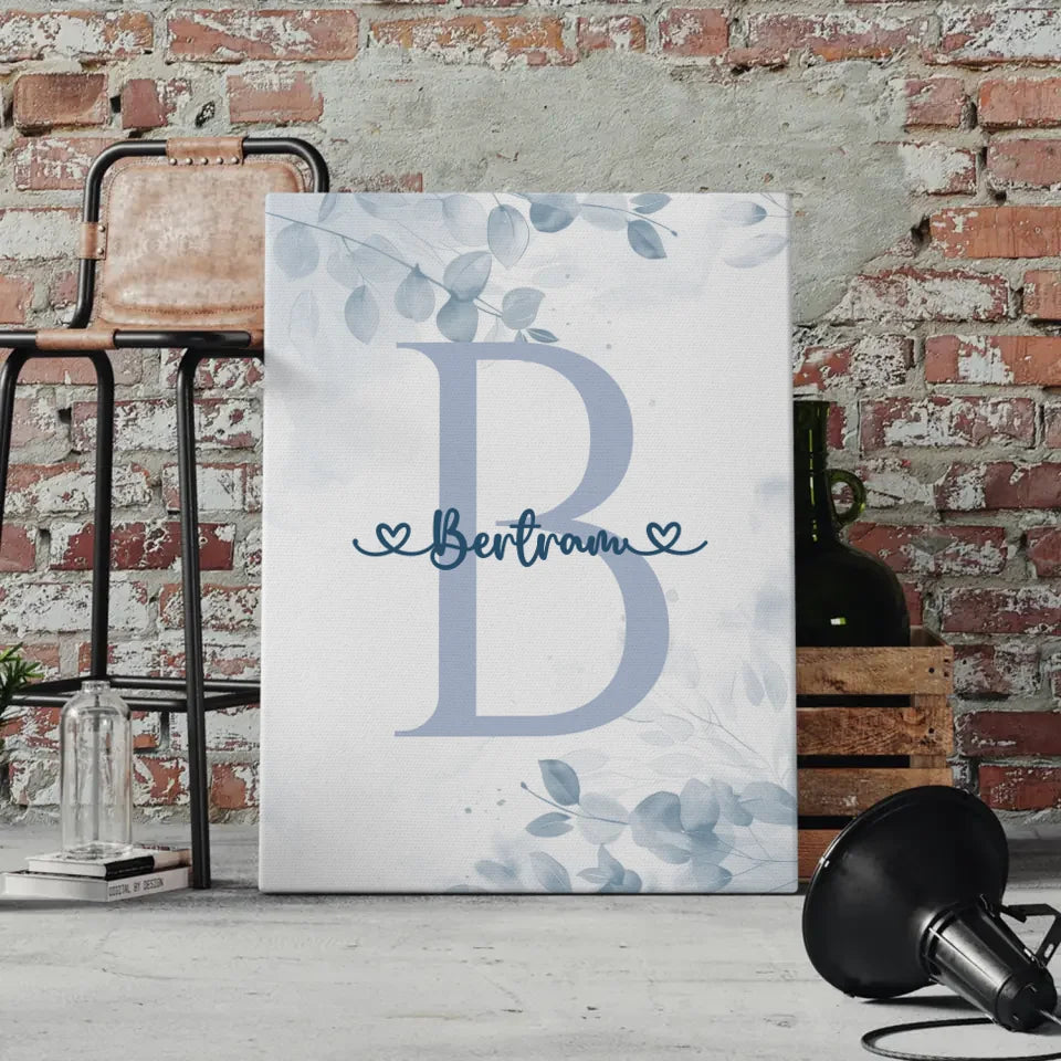 Personalisierte Buchstaben Leinwand Blau Buchstabe B Jungen 4