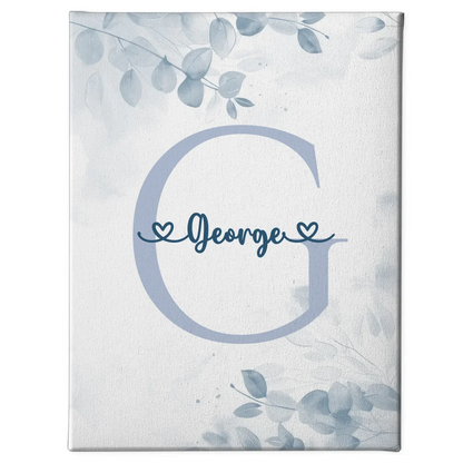 Personalisierte Leinwand mit Buchstaben G für Jungen in Blau 1