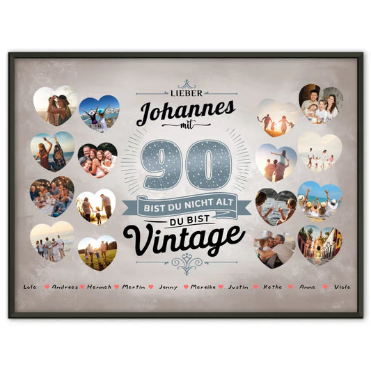 Poster Geschenk 90 Geburstag Du bist Vintage mit Name