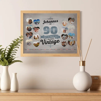 Poster Geschenk 90 Geburstag Du bist Vintage mit Name