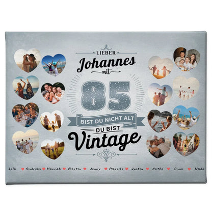 Individuelles Leinwand 85 Geburstag Nicht alt sondern Vintage mit Name