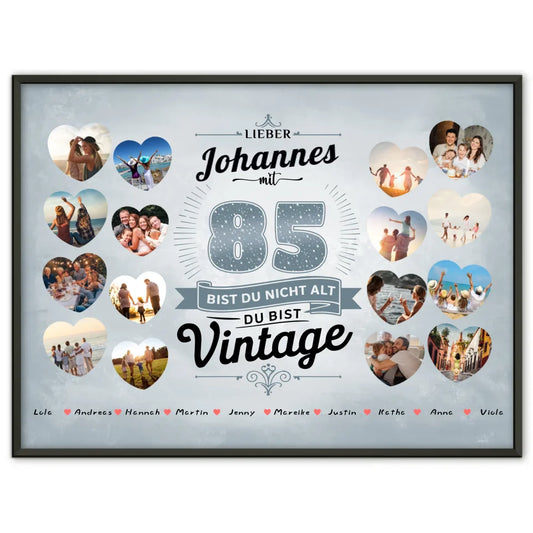 Poster Geschenk personalisiert 85 Geburstag Nicht alt sondern Vintage mit Name